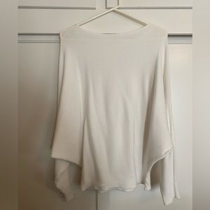 Amazon fashion off the shoulder white ribbed sweater